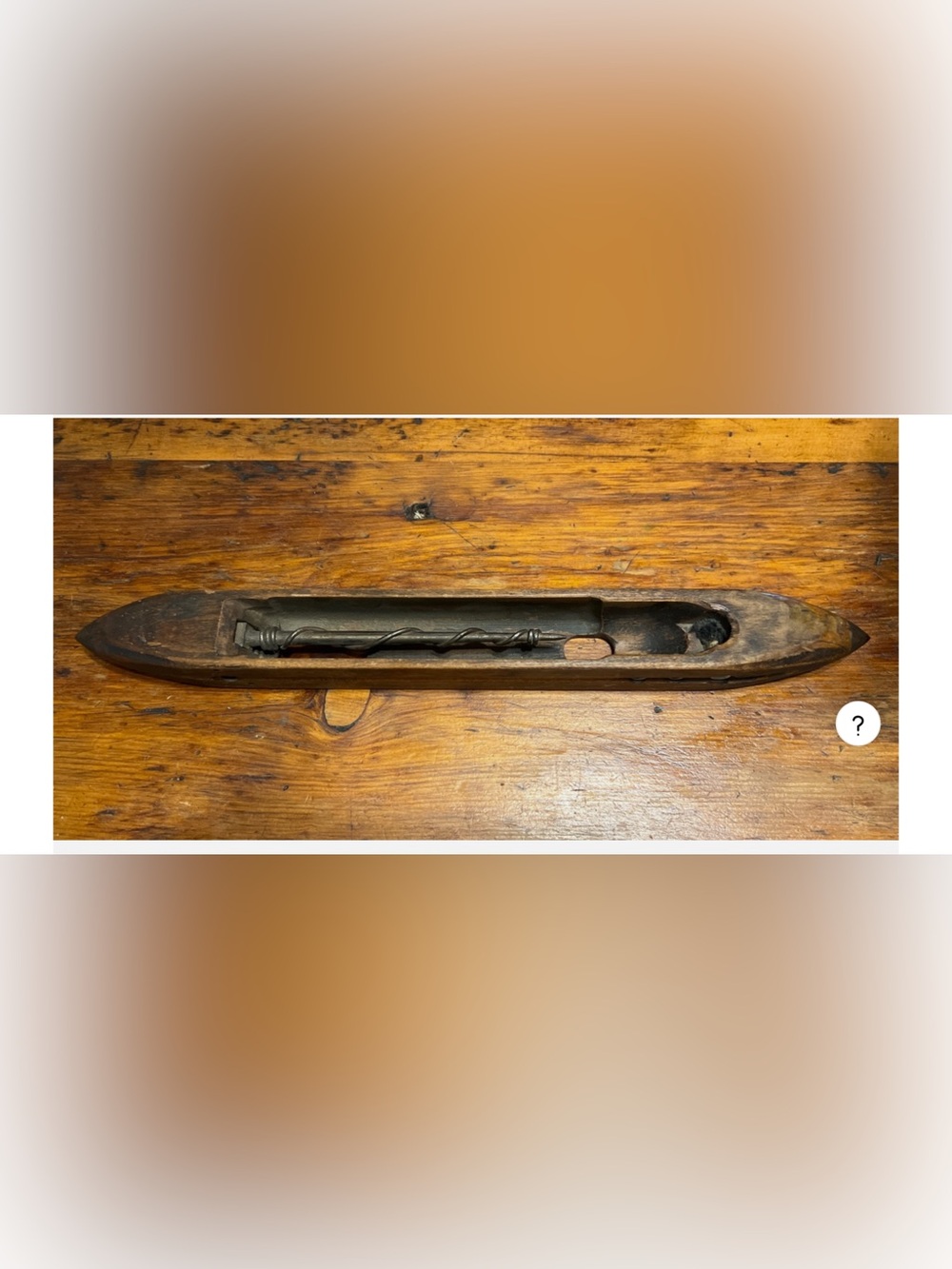 Antique L.S. Watson Wooden Weaving Loom Boat Shuttle Mill Textile Tool 16” Decor